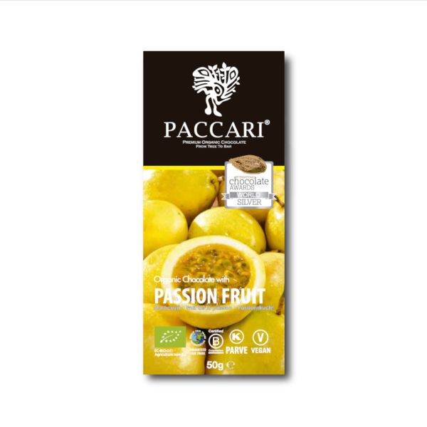 PACCARI Bio Schokolade Maracuya (Passionsfrucht), 60% Kakao 50g